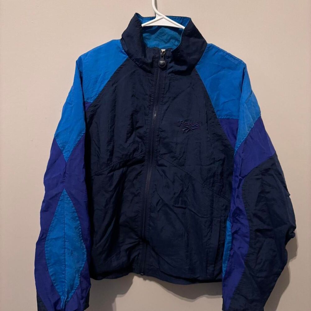 Reebok Men's Blue and Navy Jacket